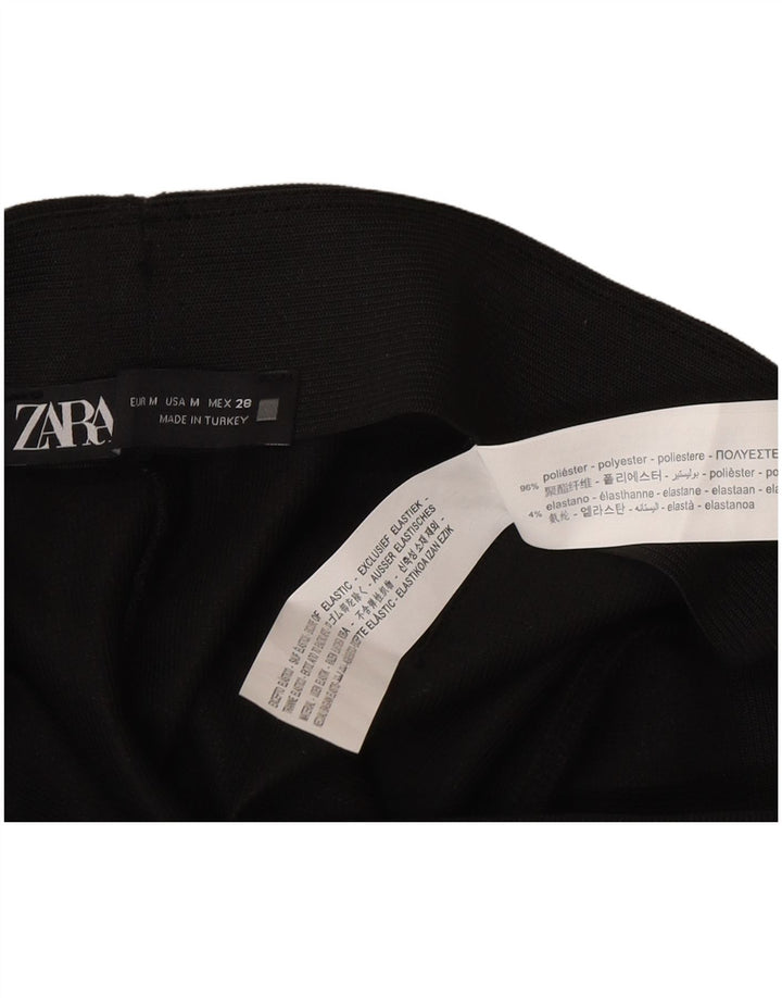 Calça feminina Zara Flare casual médio W28 L28 poliéster preto