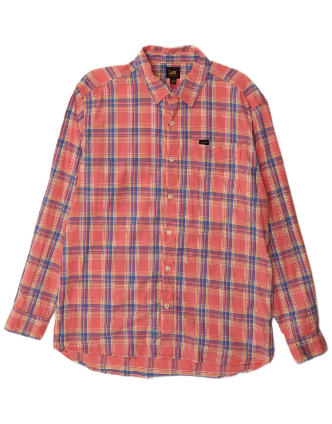 Camisa masculina de flanela Lee grande algodão xadrez rosa