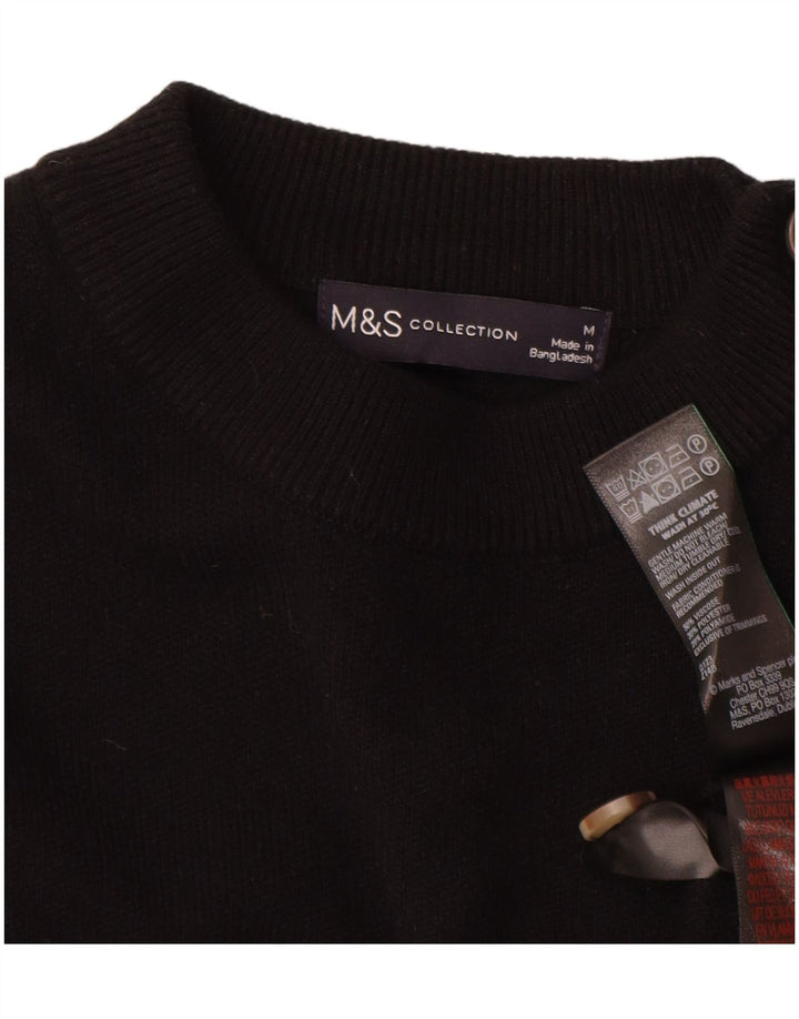 Suéter feminino Marks & Spencer com gola redonda Reino Unido 14 viscose preta média