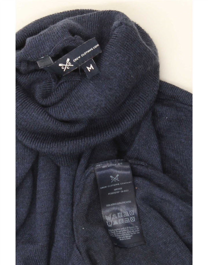 Crew Clothing Suéter masculino com gola redonda, lã Merino azul marinho médio