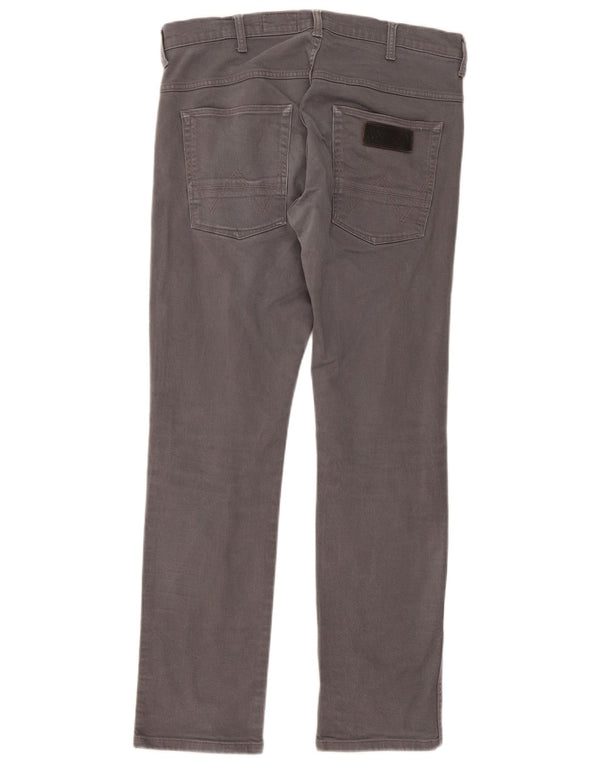 Wrangler Masculino Spencer Slim Straight Jeans W32 L32 Algodão Cinza