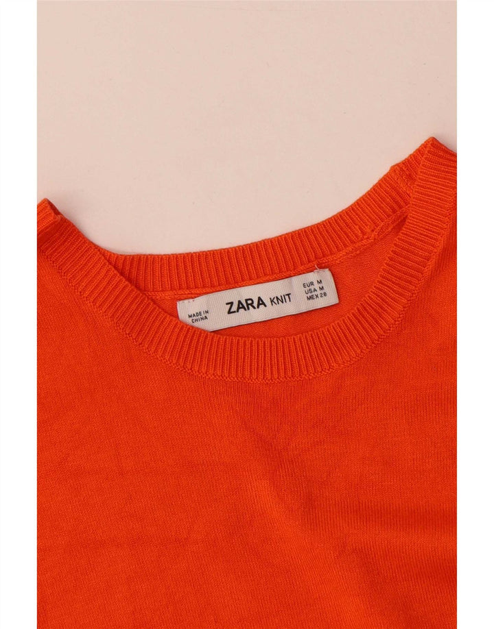 Zara Womens Vest Tank Top UK 12 Médio Laranja