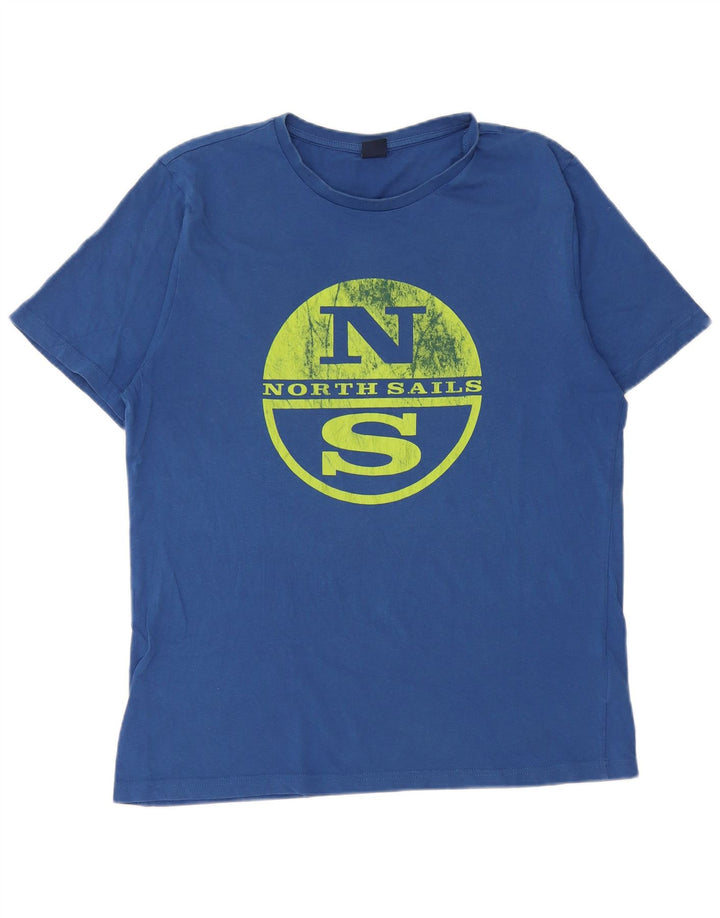Camiseta masculina North Sails com estampa gráfica azul médio algodão