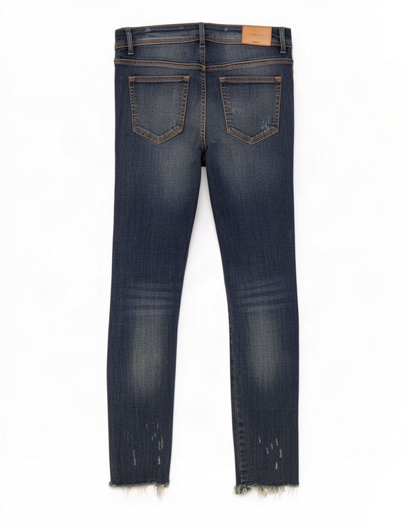 Calça jeans skinny feminina Zara Trafaluc desgastada UE 38 pequena W28 L27 azul