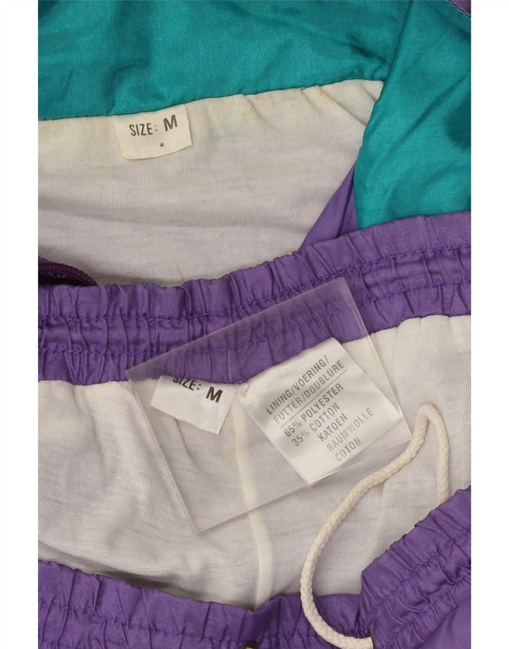 Fato de treino completo feminino vintage UK 14 bloco colorido roxo médio