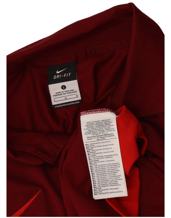 Camisa polo masculina Nike Dri Fit grande poliéster colorblock vermelho
