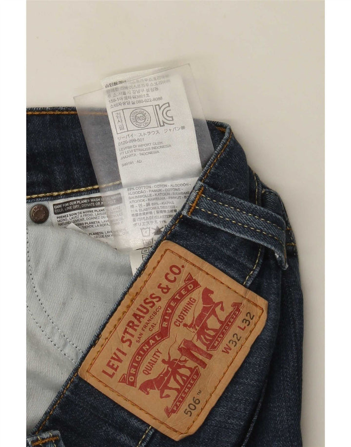 Levi's Masculino 506 Straight Jeans W32 L32 Azul Algodão