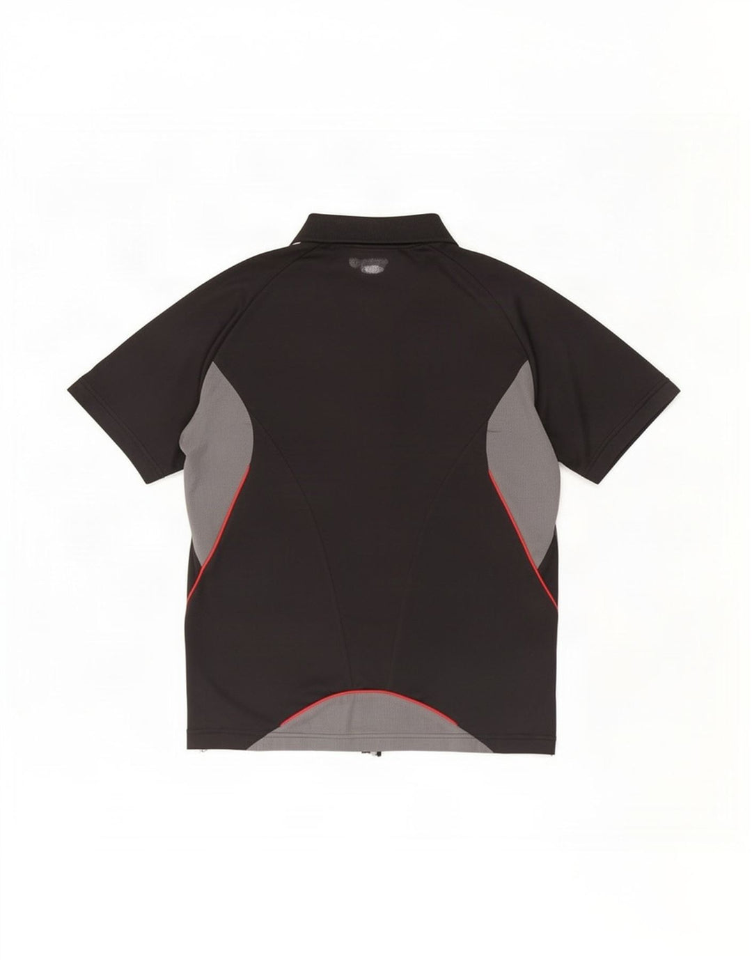 Camisa polo masculina Adidas pequena preta colorblock poliéster