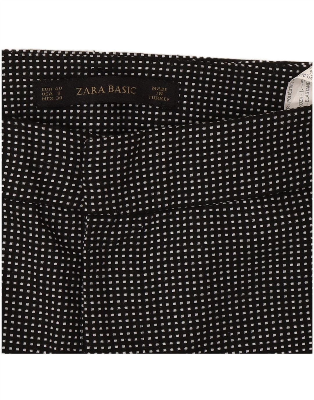 Zara Calça Chino Feminina Slim EU 40 Médio W30 L27 Preta Manchada