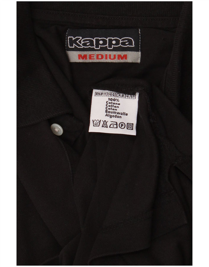 Camisa polo masculina Kappa de algodão preto médio