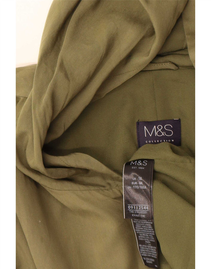 Jaqueta parka feminina com capuz Marks & Spencer Reino Unido 16 grande poliéster cáqui