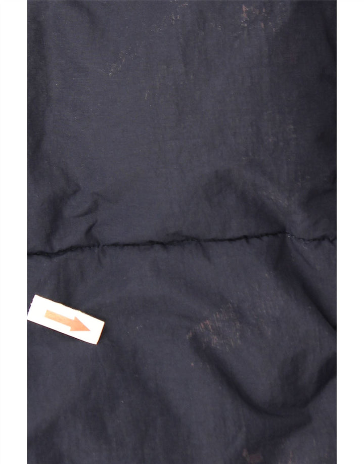 Jaqueta acolchoada com capuz masculina Zara UK 40 grande poliéster azul marinho