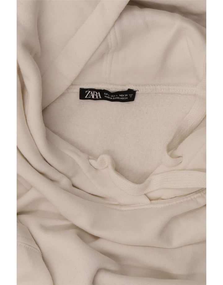 Zara Womens Oversized Hoodie Jumper Reino Unido 16 Grande Branco