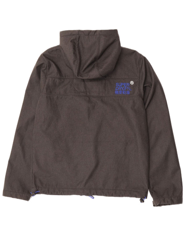 Jaqueta corta-vento masculina Superdry Windtrekker Graphic UK 40 grande cinza