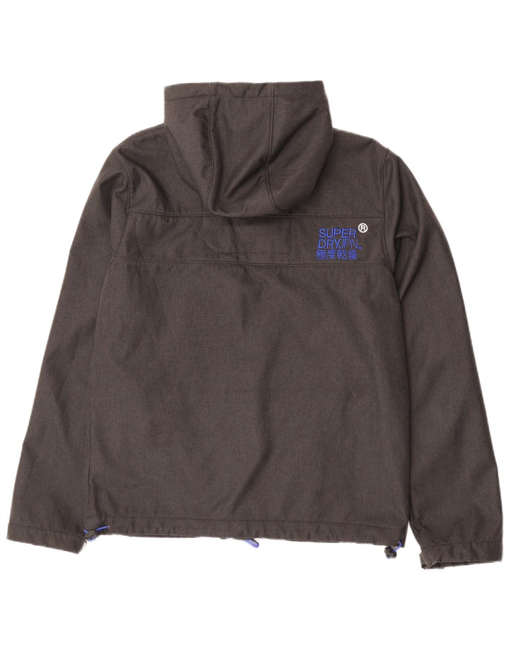 Jaqueta corta-vento masculina Superdry Windtrekker Graphic UK 40 grande cinza