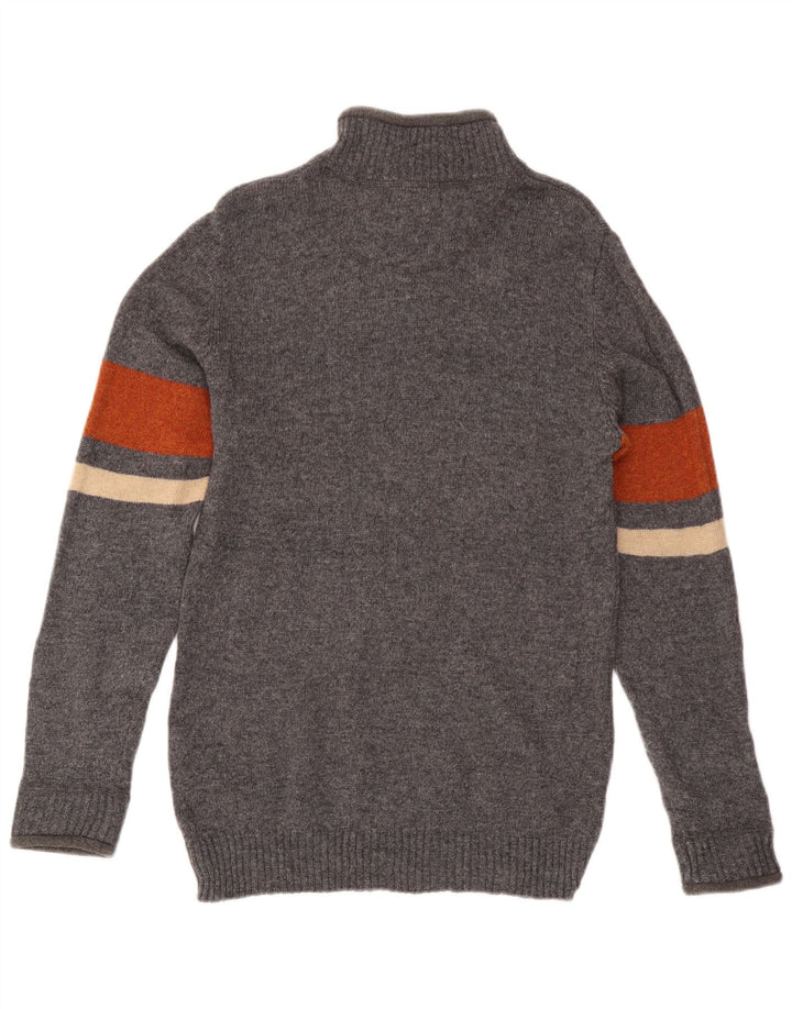 Suéter masculino Marks & Spencer Blue Harbor com zíper e gola pequena cinza