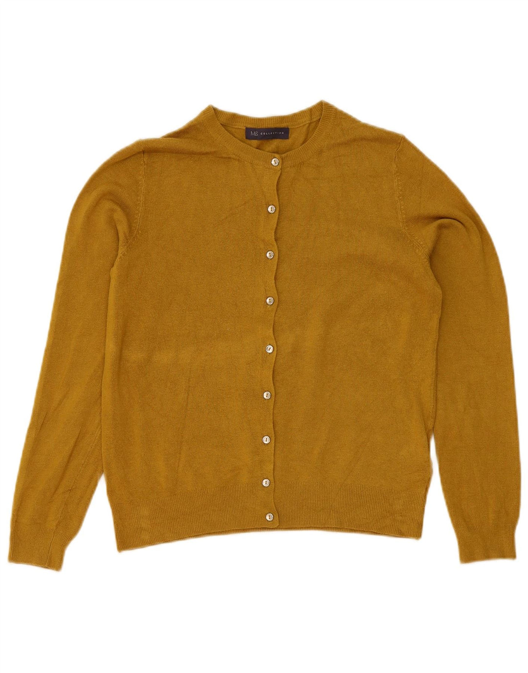 Suéter cardigã feminino Marks & Spencer UK 12 viscose amarela média