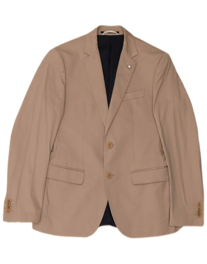 Jaqueta blazer masculina Liu Jo com 2 botões IT 48 algodão bege médio