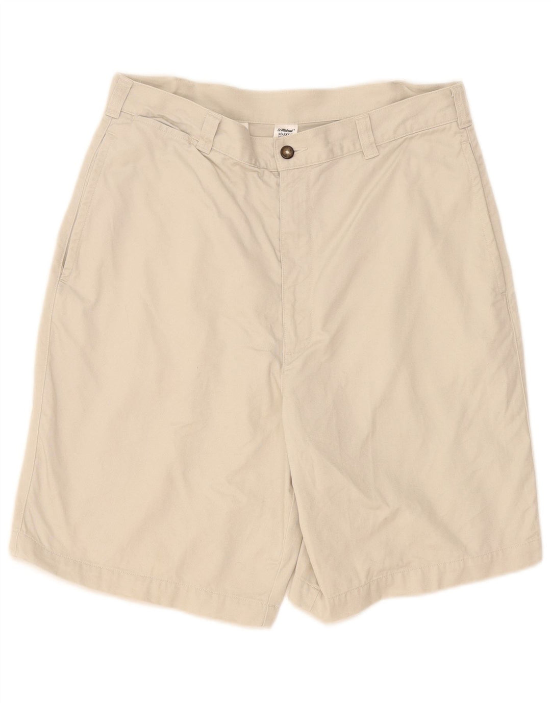 Shorts chino masculino Marks & Spencer W32 algodão bege médio