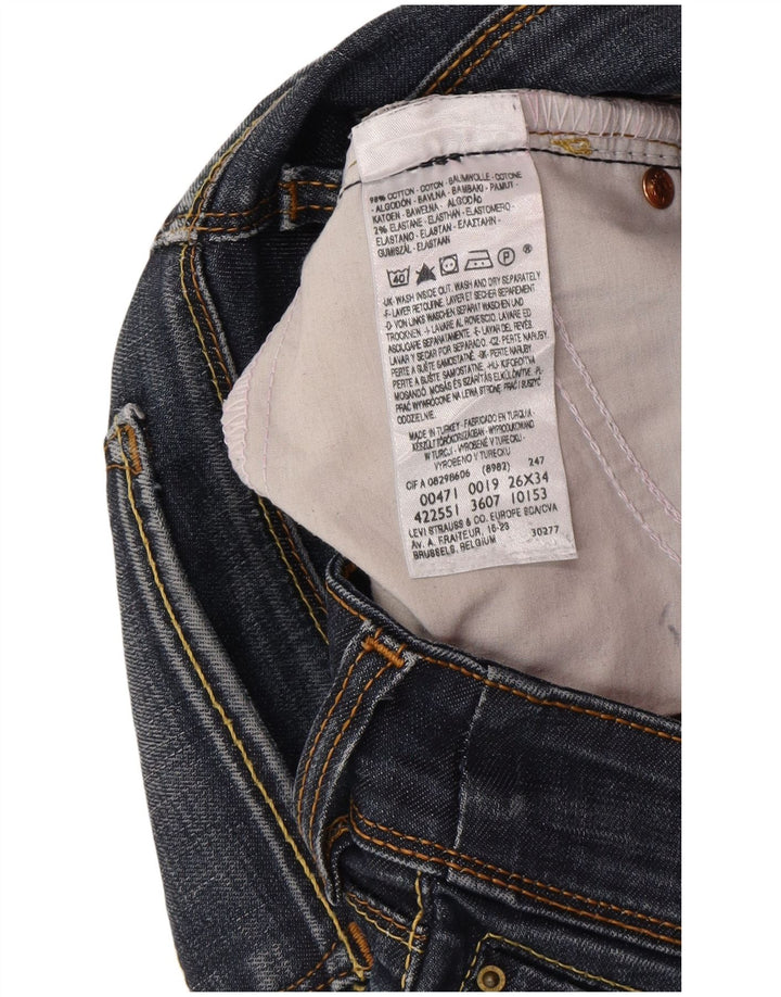 Calça jeans feminina Levi's 471 Slim W26 L34 azul algodão