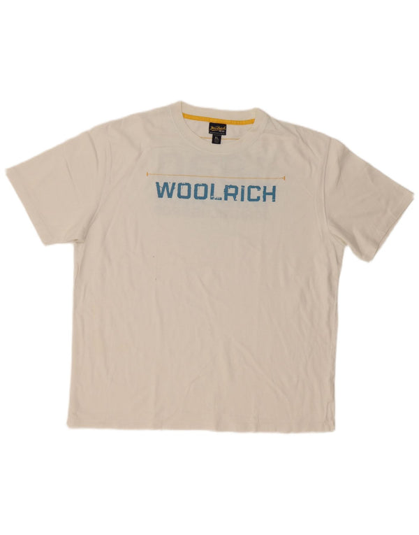 Camiseta masculina Woolrich com estampa gráfica XL algodão branco