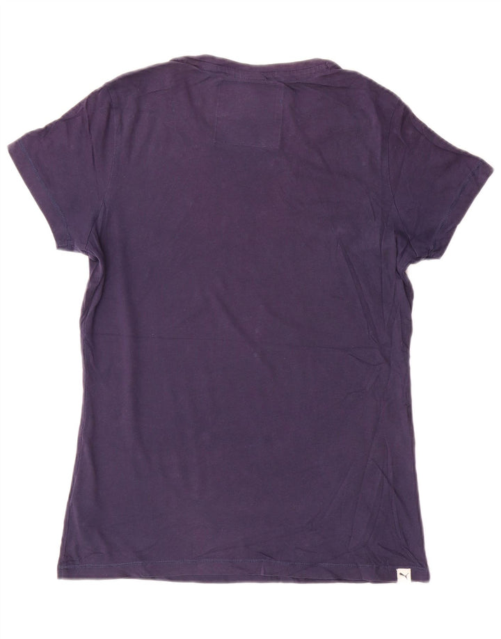 Camiseta feminina Puma Graphic UK 12 médio algodão azul marinho