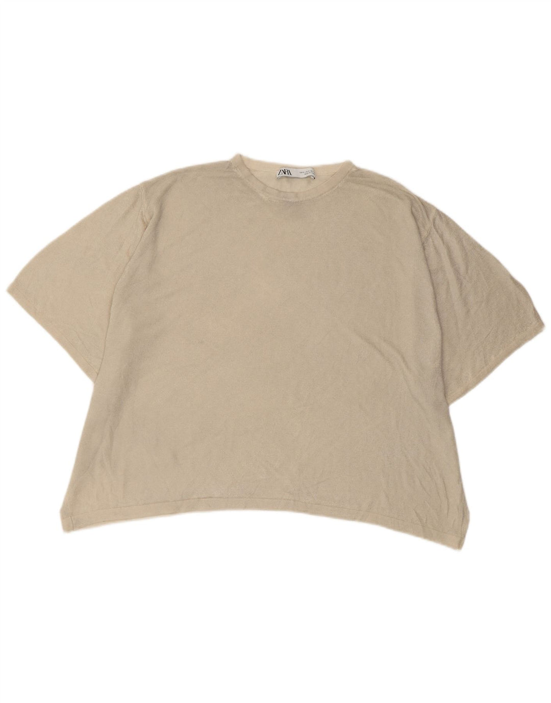 Camiseta feminina oversized ZARA UK 10 pequena off white