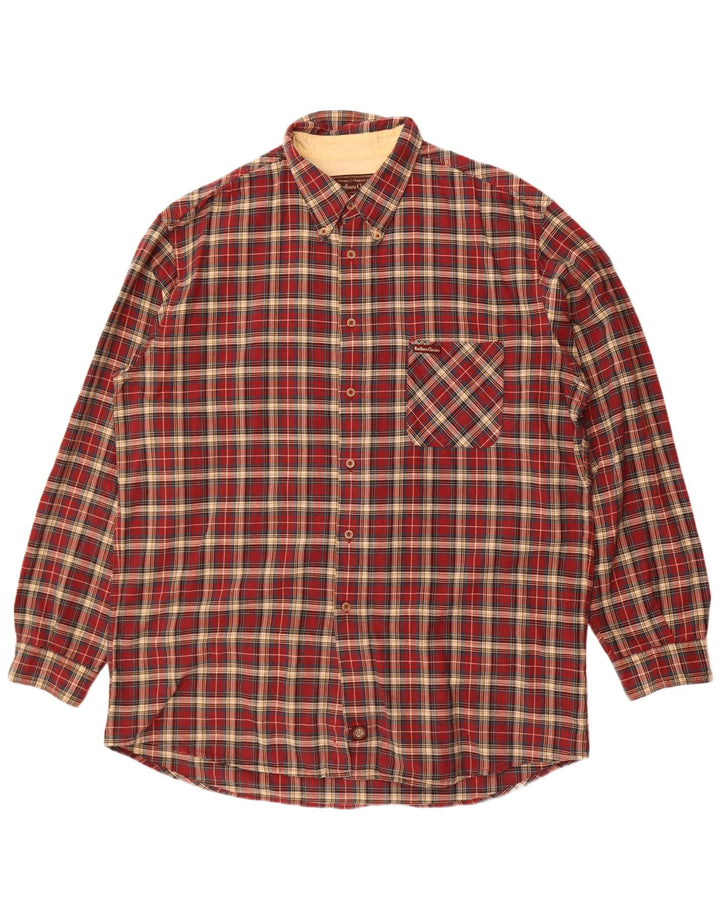 Camisa masculina Marlboro Classics 3XL algodão xadrez vermelho