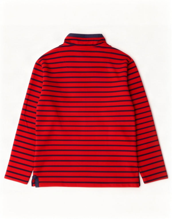 Joules Boys Zip Neck Sweatshirt Jumper 9-10 Years Red Striped Cotton