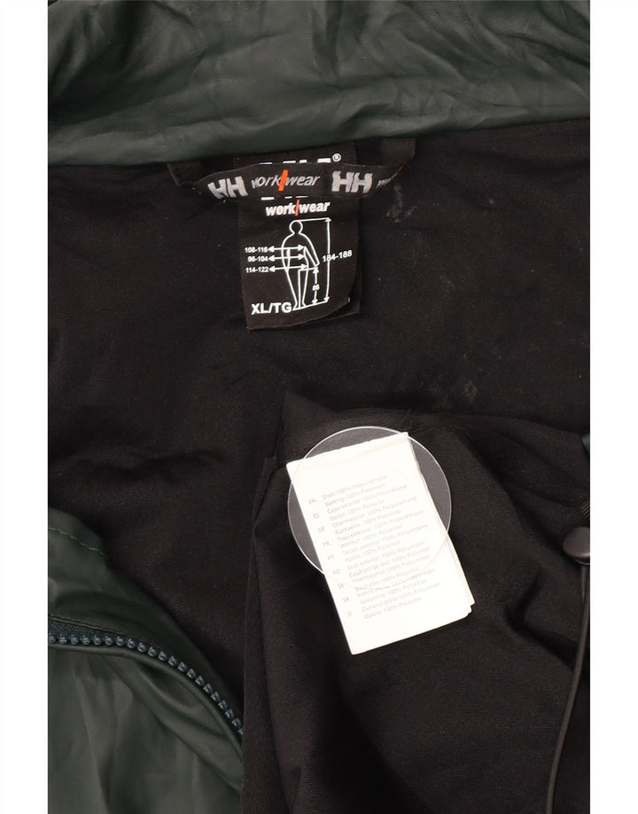 Jaqueta de chuva masculina Helly Hansen com capuz UK 42 XL poliuretano verde