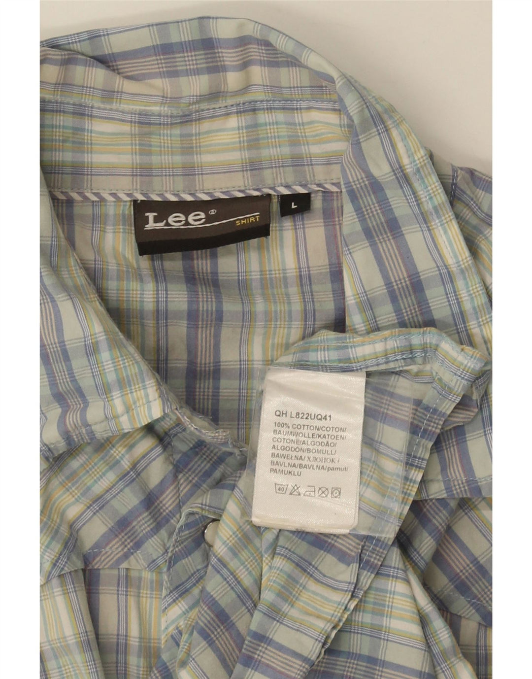 Camisa masculina de manga curta LEE grande algodão xadrez multicolorido