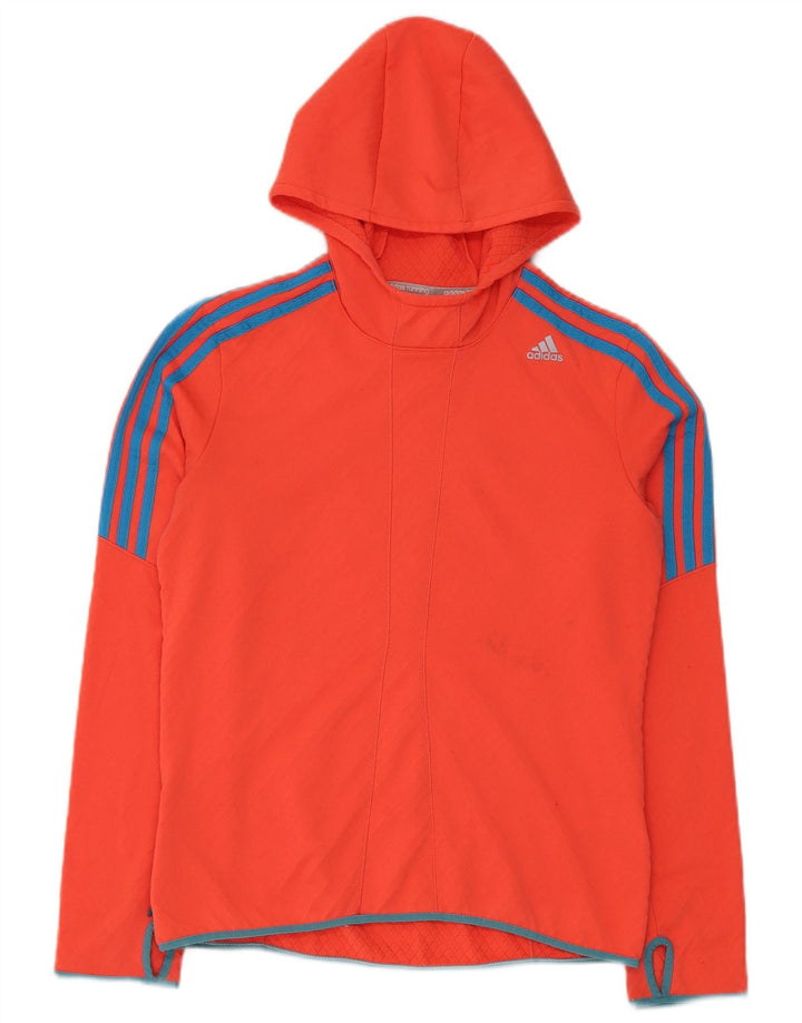 Adidas Womens Hoodie Jumper UK 14 Médio Poliéster Vermelho