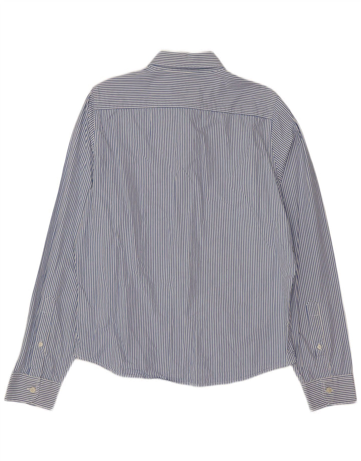 Camisa masculina Hollister XL azul risca de giz algodão