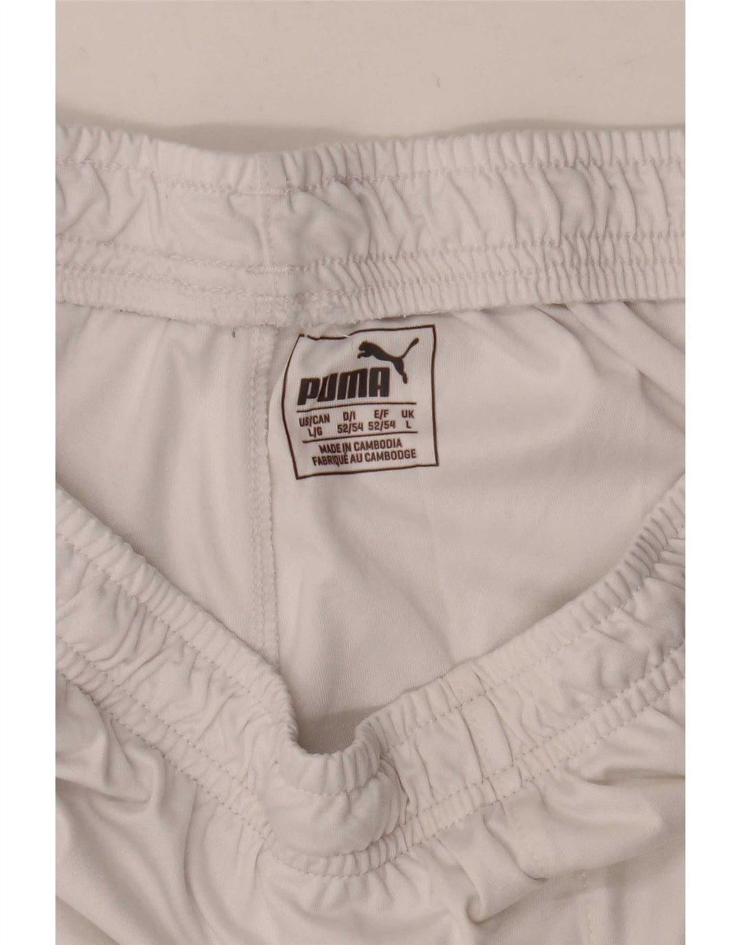 Shorts esportivos masculinos Puma grande poliéster branco