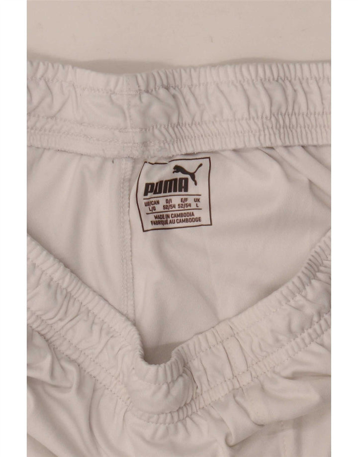 Shorts esportivos masculinos Puma grande poliéster branco