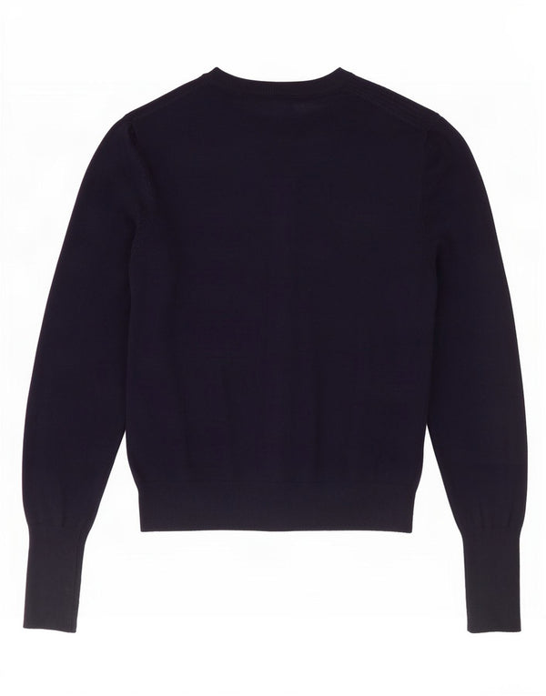 Suéter cardigã feminino Marks & Spencer Reino Unido 10 pequeno azul marinho viscose