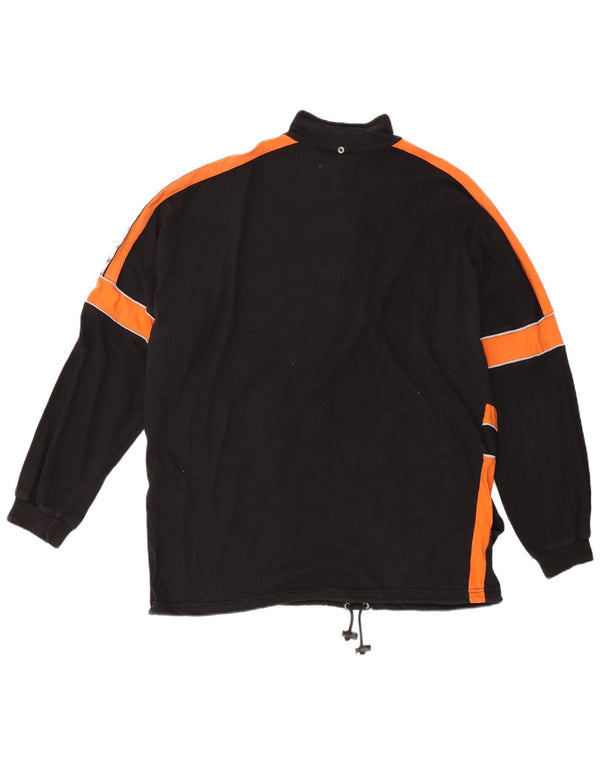 Moletom masculino Diadora com gola com botão Jumper XL preto colorblock algodão