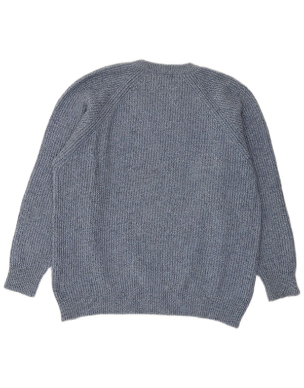 Suéter masculino Kappa com gola redonda XL lã Merino manchada azul