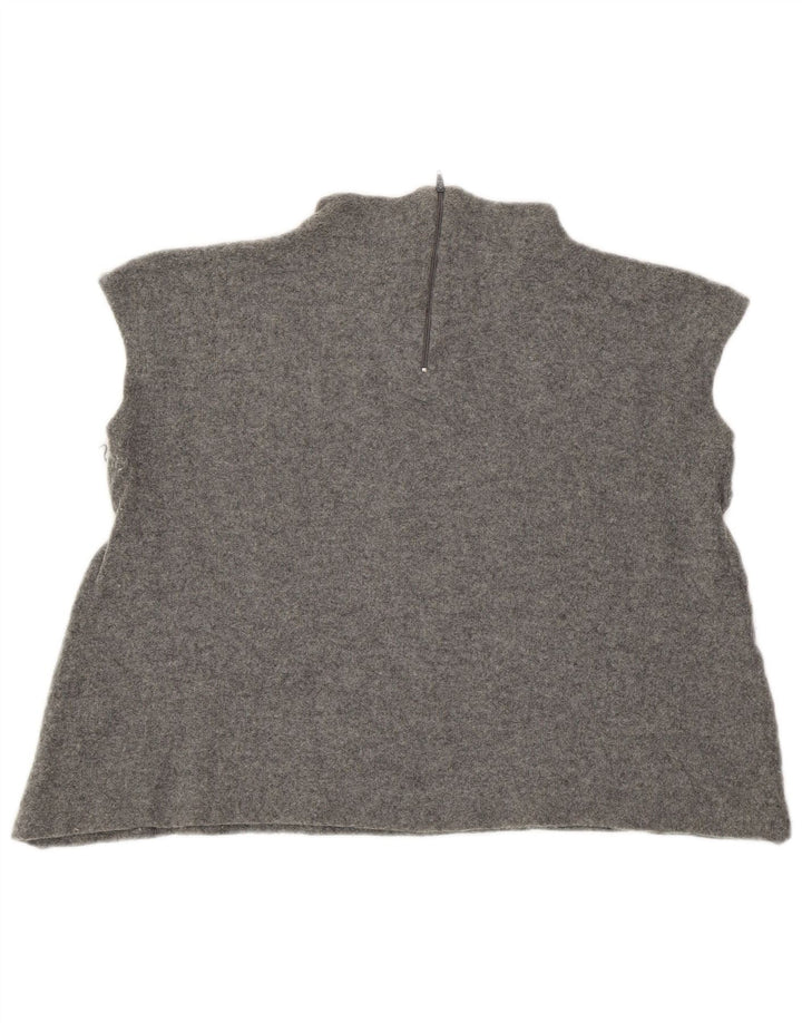 Zara Womens Vest Tank Top UK 14 Lã Cinza Médio