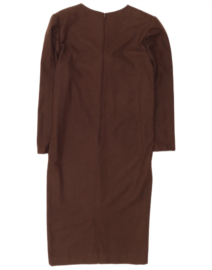 Vestido feminino Luisa Spagnoli manga comprida IT 42 lã marrom médio