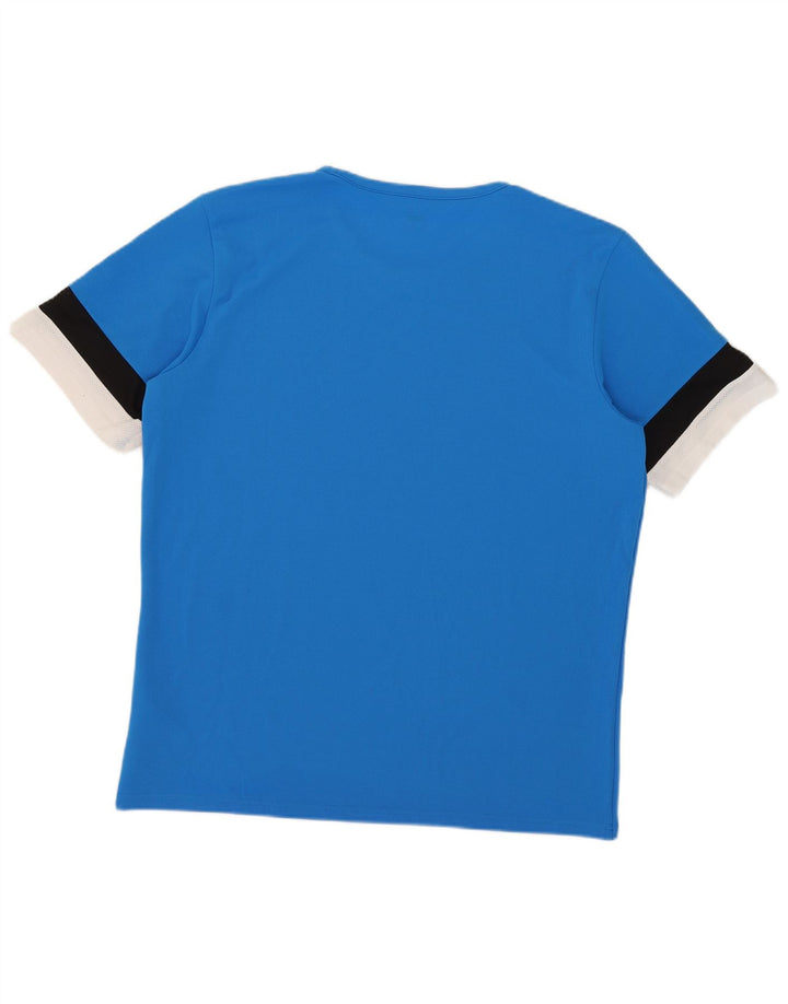 Camiseta masculina Puma Top XL azul colorblock poliéster