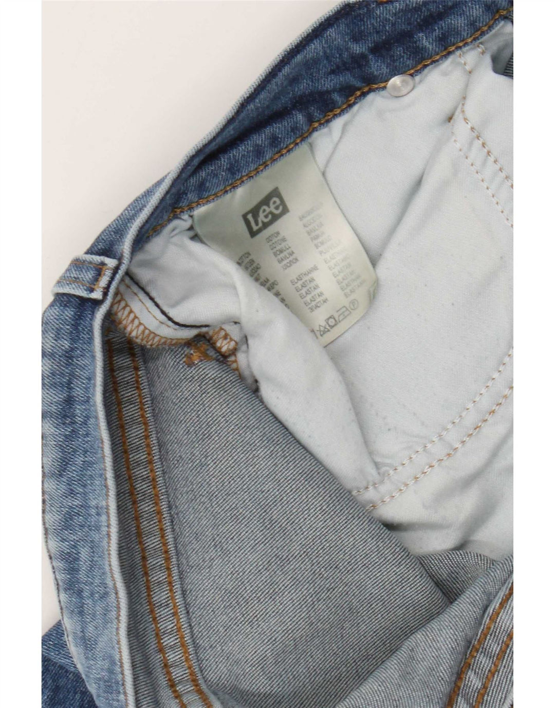 Lee Mens Rider Straight Jeans W34 L26 Azul Algodão