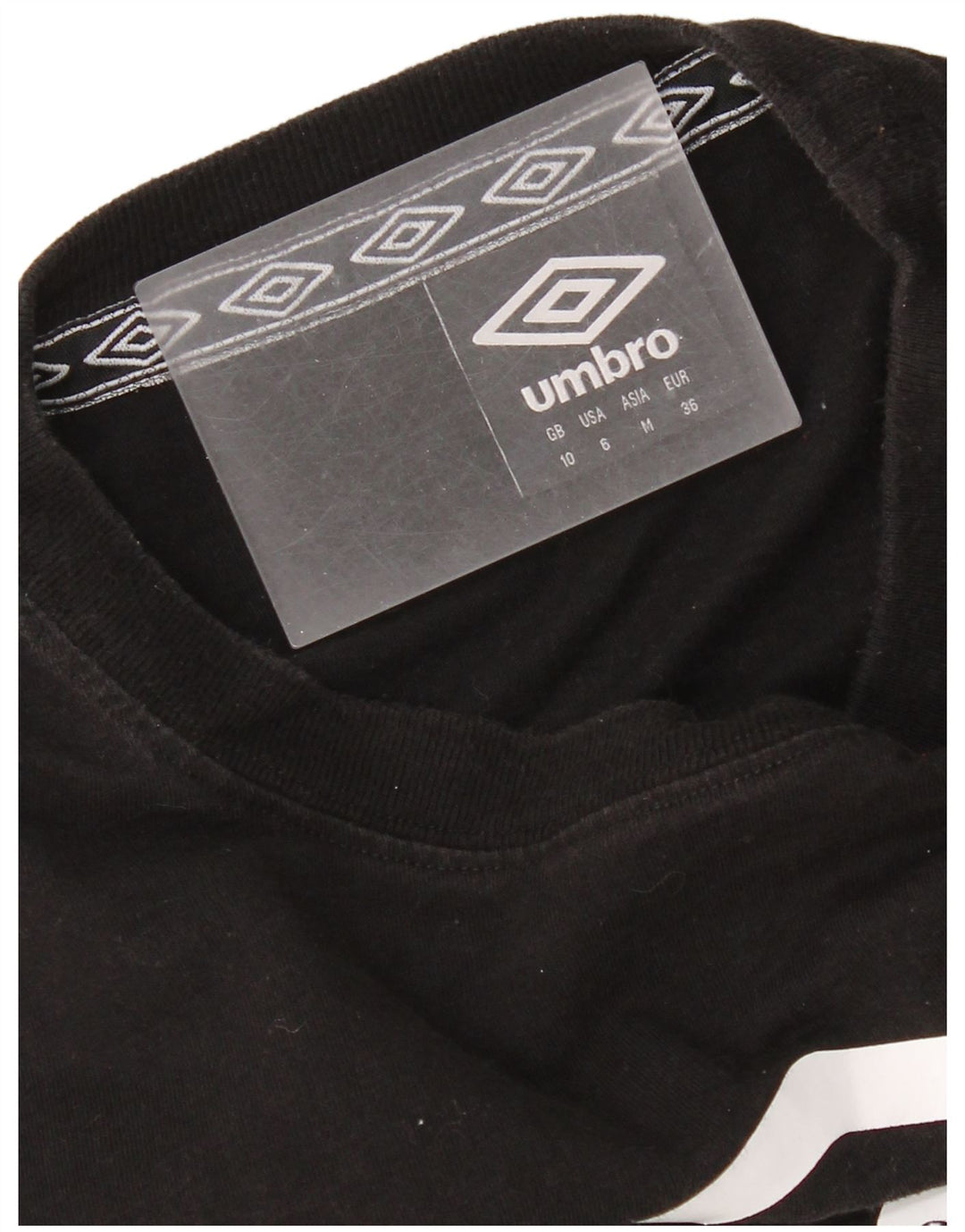 Umbro Womens Crop Oversized Graphic Top Manga Longa Reino Unido 10 Pequeno Preto