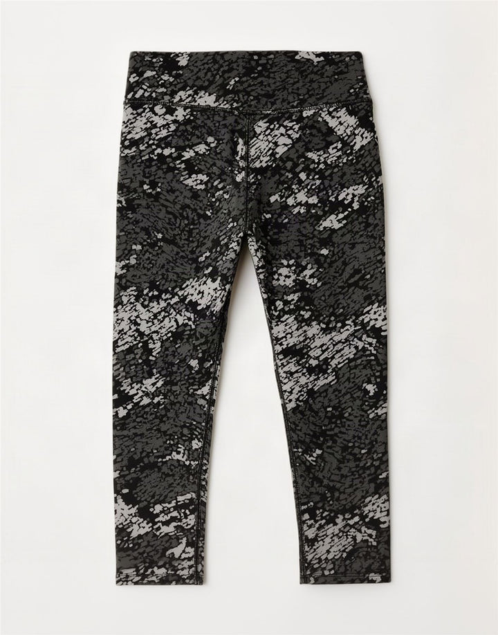 Leggings Nike Dri Fit Capri UK 12 Poliéster Manchado Cinza Médio