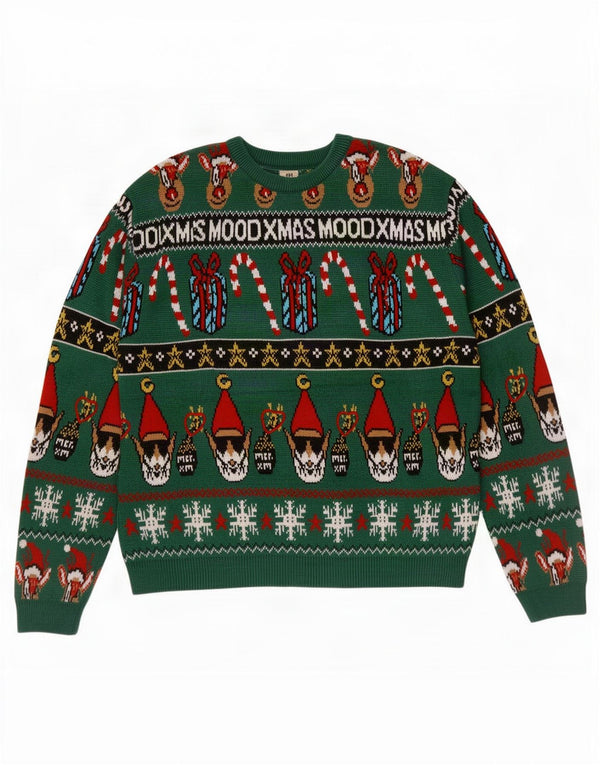 Suéter Zara Boys com gola redonda 13-14 anos Green Fair Isle Christmas
