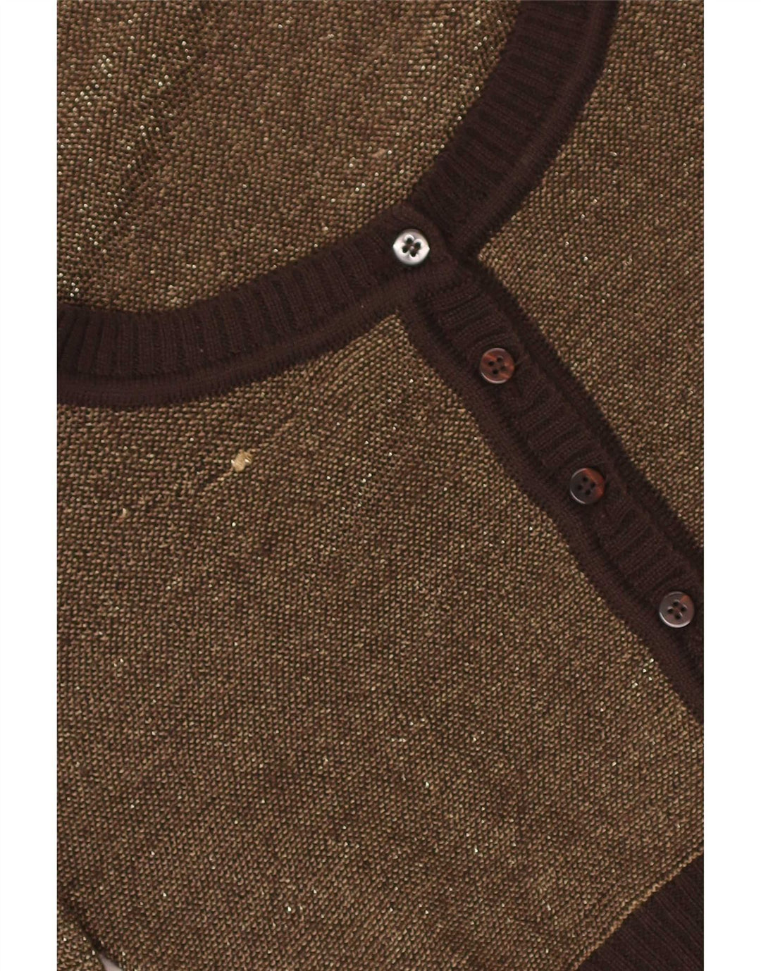 Suéter cardigan feminino Max & Co. Reino Unido 12 bloco colorido marrom médio
