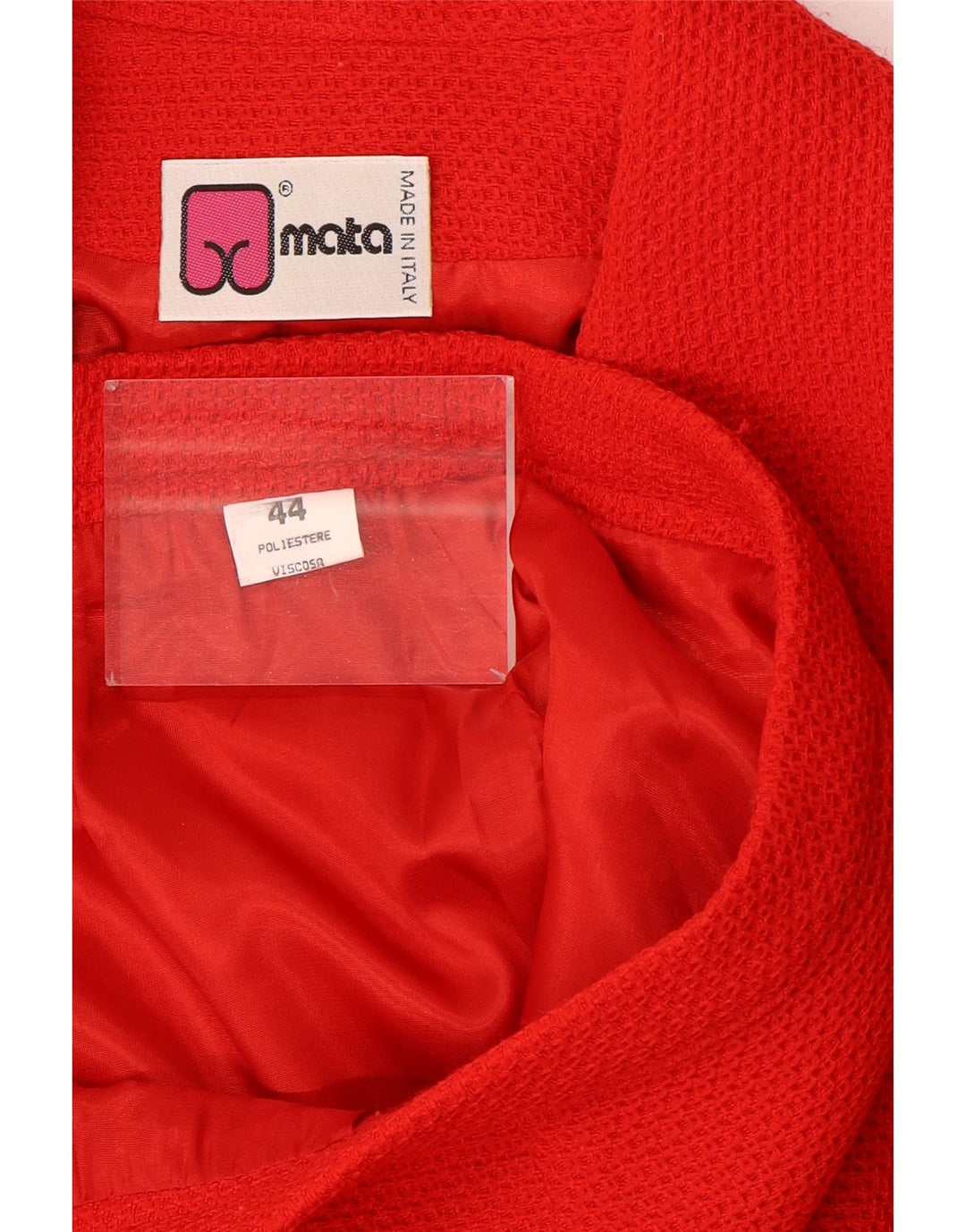 Conjunto de saia feminina VINTAGE de 2 peças IT 44 médio W26 poliéster vermelho