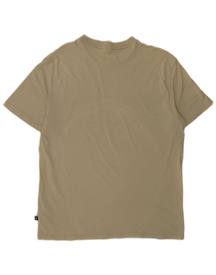 Camiseta masculina Puma Graphic Top médio cáqui colorblock algodão