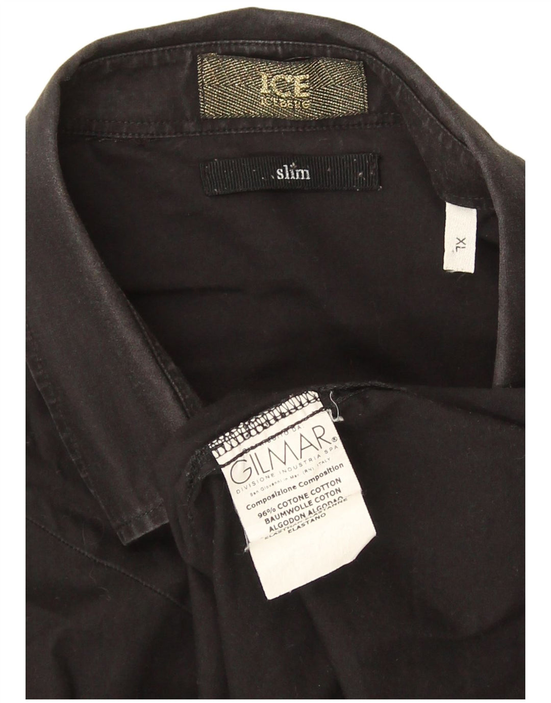 Camisa masculina Iceberg Slim Fit XL algodão preto