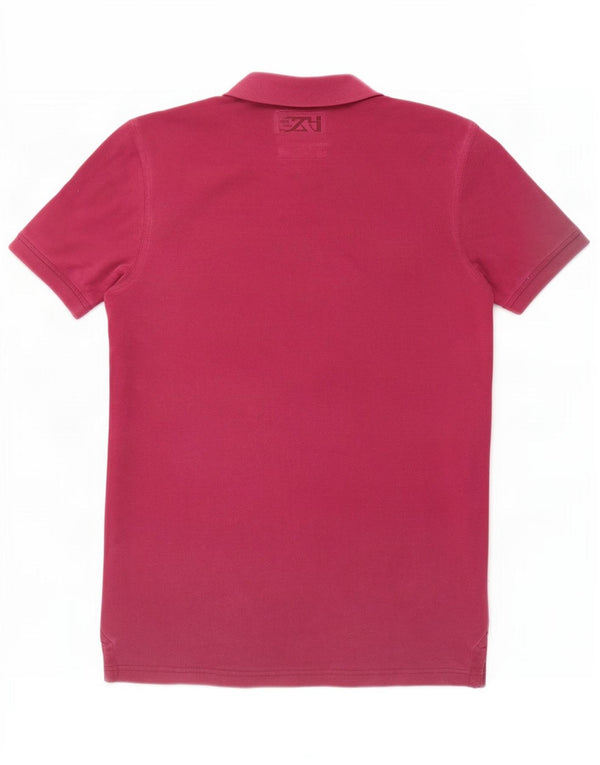 Camisa polo masculina Crew Clothing algodão médio Borgonha